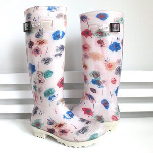 NEW KENZO WOMEN'S FLORAL RAIN BOOTS OFF WHITE Sz-38(7.5-8)